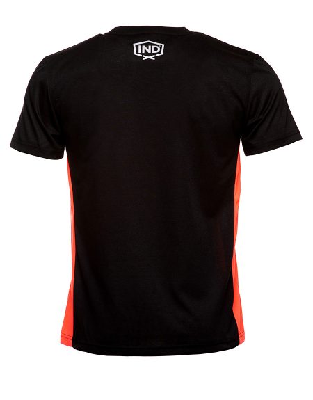 T Shirts - Black with High Vis Red Insert Back