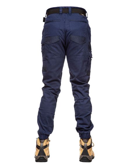 Regular Cuff Blue Trousers Workwear Back