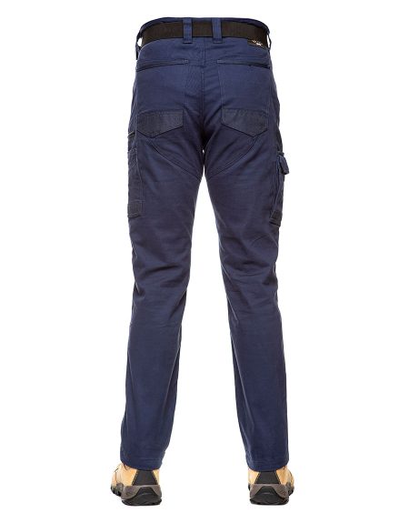 Straight Leg Blue Trousers Workwear Back View